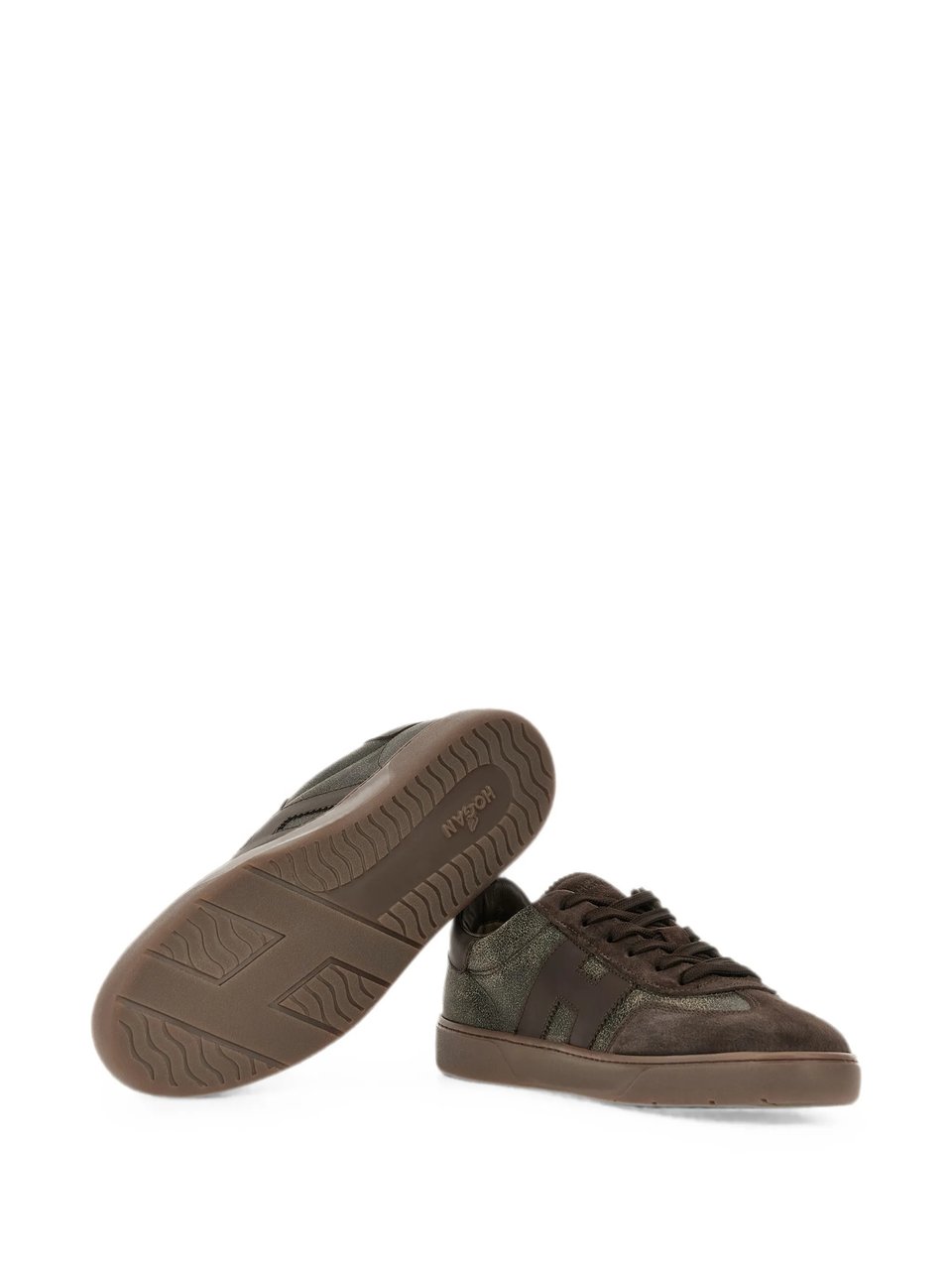 HOGAN Low-Top Sneakers With Textured Materials And Tonal Logo Zwart
