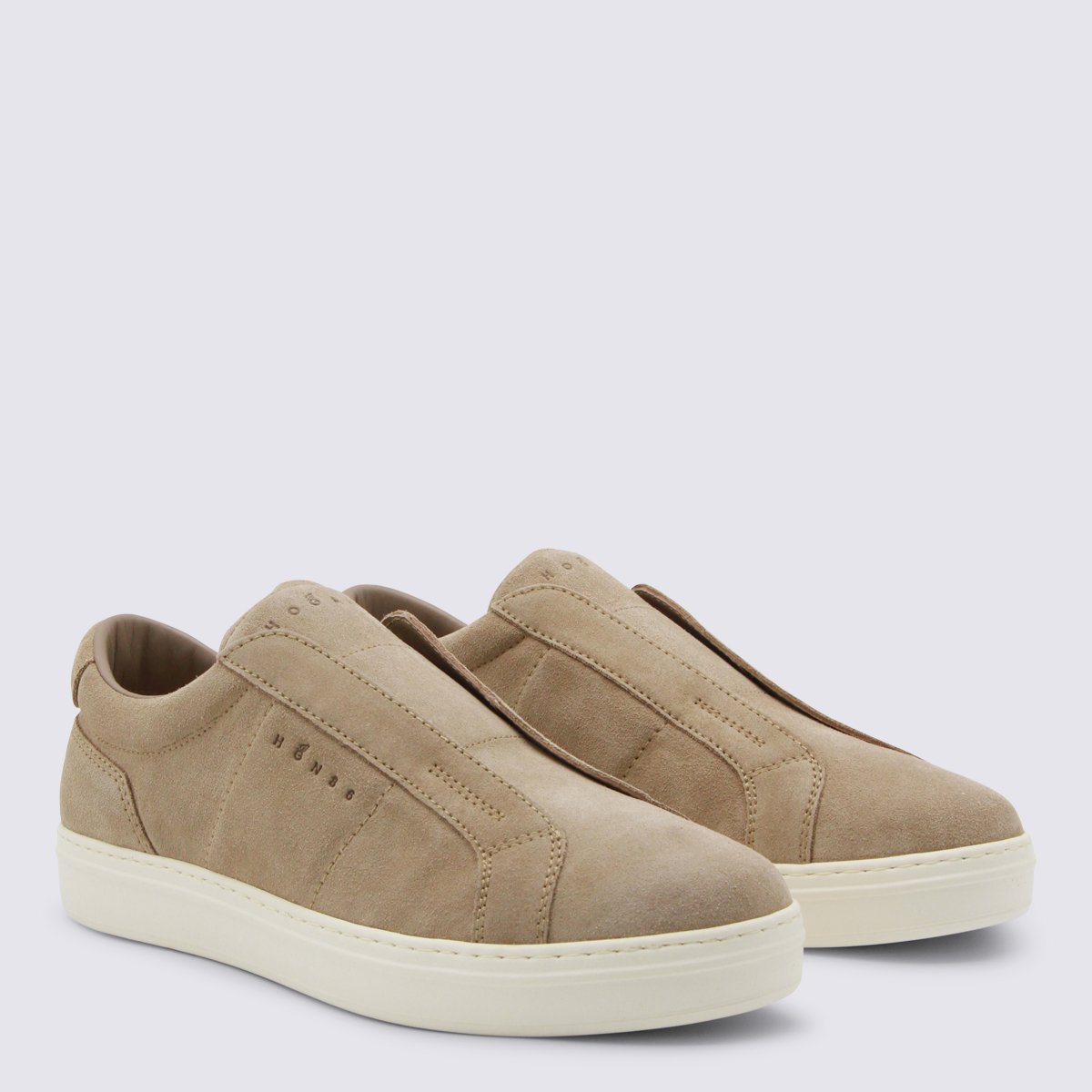 HOGAN Slip-On Sneakers with Suede Upper Neutraal