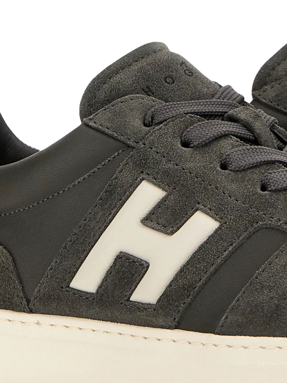 HOGAN Dark Grey Suede Overlay Sneakers Neutraal