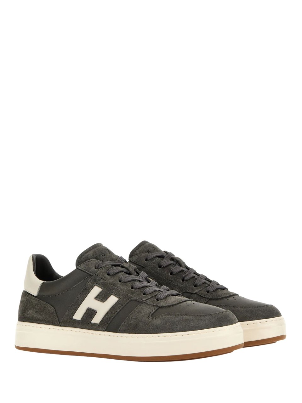 HOGAN Dark Grey Suede Overlay Sneakers Neutraal
