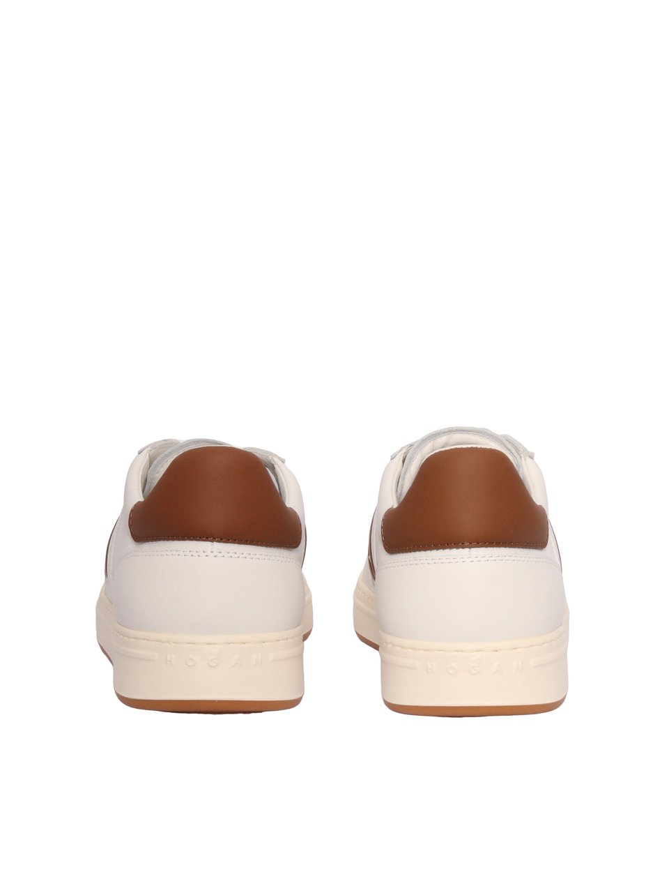 HOGAN H668 Contrast Leather Logo Sneakers Neutraal