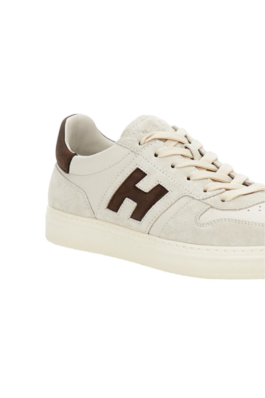 HOGAN White Leather Suede Inserts Sneakers Wit