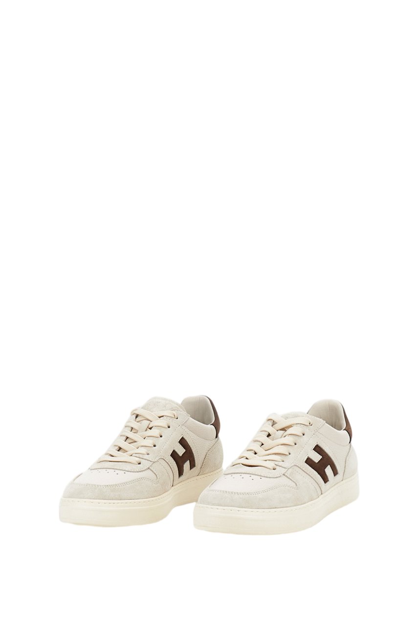 HOGAN White Leather Suede Inserts Sneakers Wit