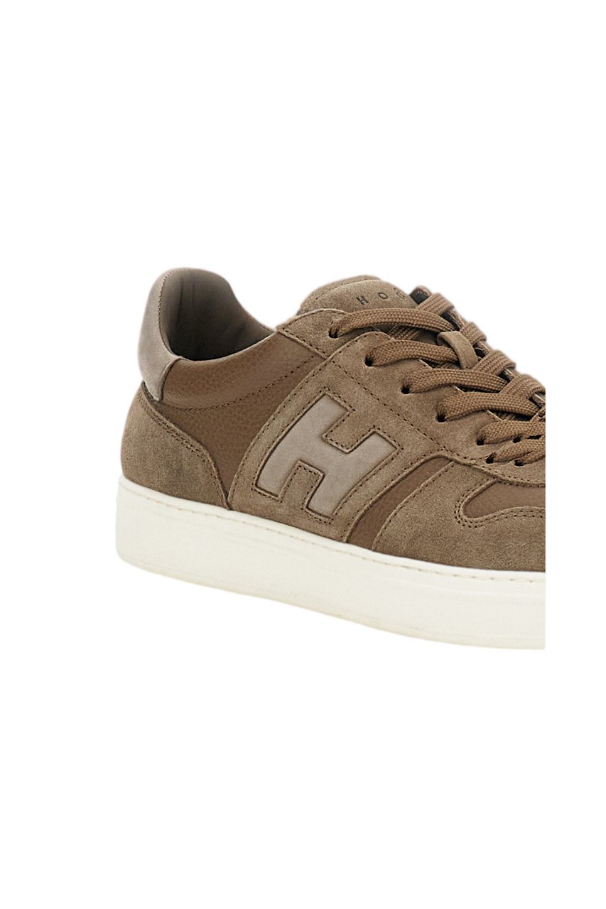 HOGAN Green Leather Suede Inserts Sneakers Bruin