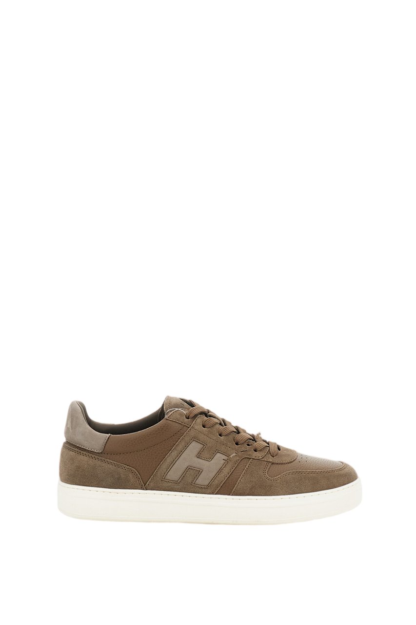 HOGAN Green Leather Suede Inserts Sneakers Bruin