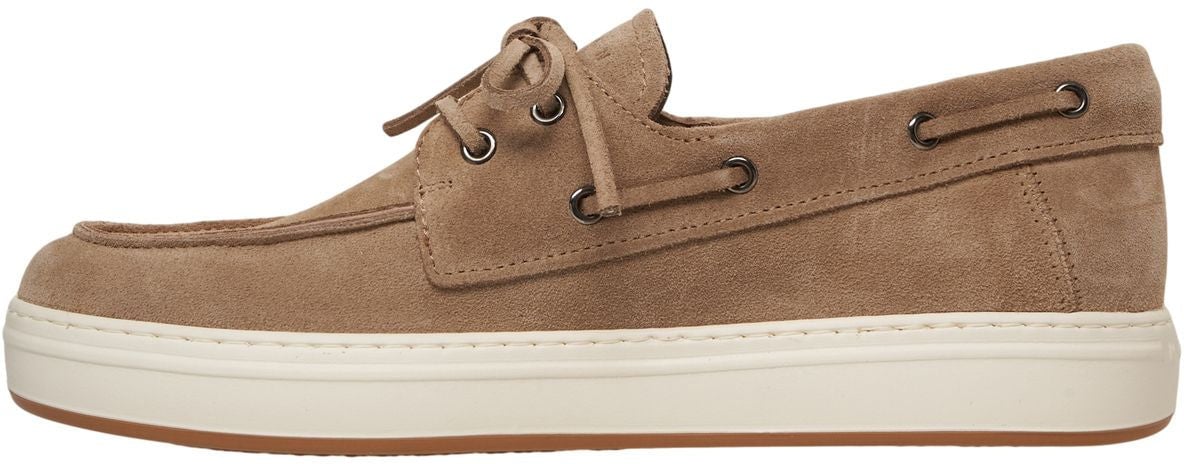 HOGAN Suede boat shoes Bruin