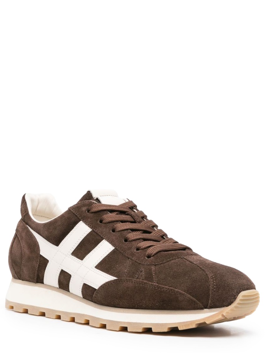 HOGAN Brown Suede Calfskin Sneakers Neutraal