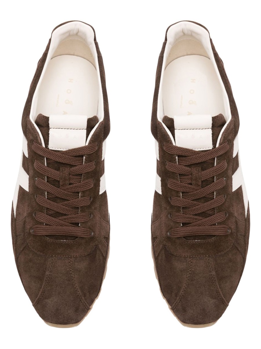 HOGAN Brown Suede Calfskin Sneakers Neutraal