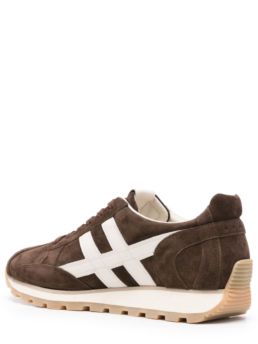 HOGAN Brown Suede Calfskin Sneakers Neutraal