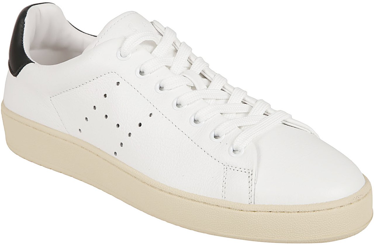 HOGAN Low-Top Leather Sneakers With Perforated Detailing Wit