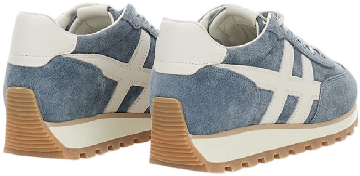 HOGAN Low-Top Suede Sneakers with Memory Foam Insole Blauw