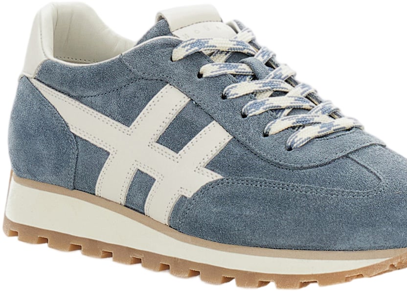 HOGAN Low-Top Suede Sneakers with Memory Foam Insole Blauw