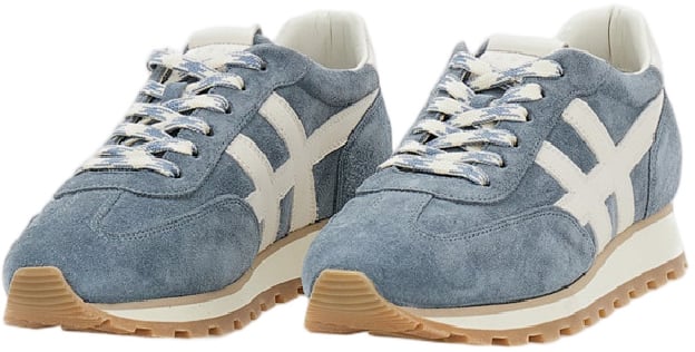 HOGAN Low-Top Suede Sneakers with Memory Foam Insole Blauw