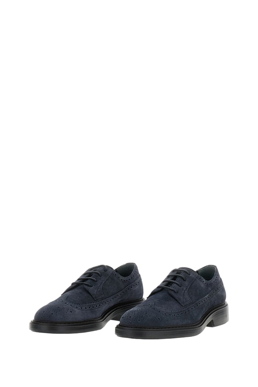 HOGAN Blue Hogan H704 Derby Bucature Shoes Blauw