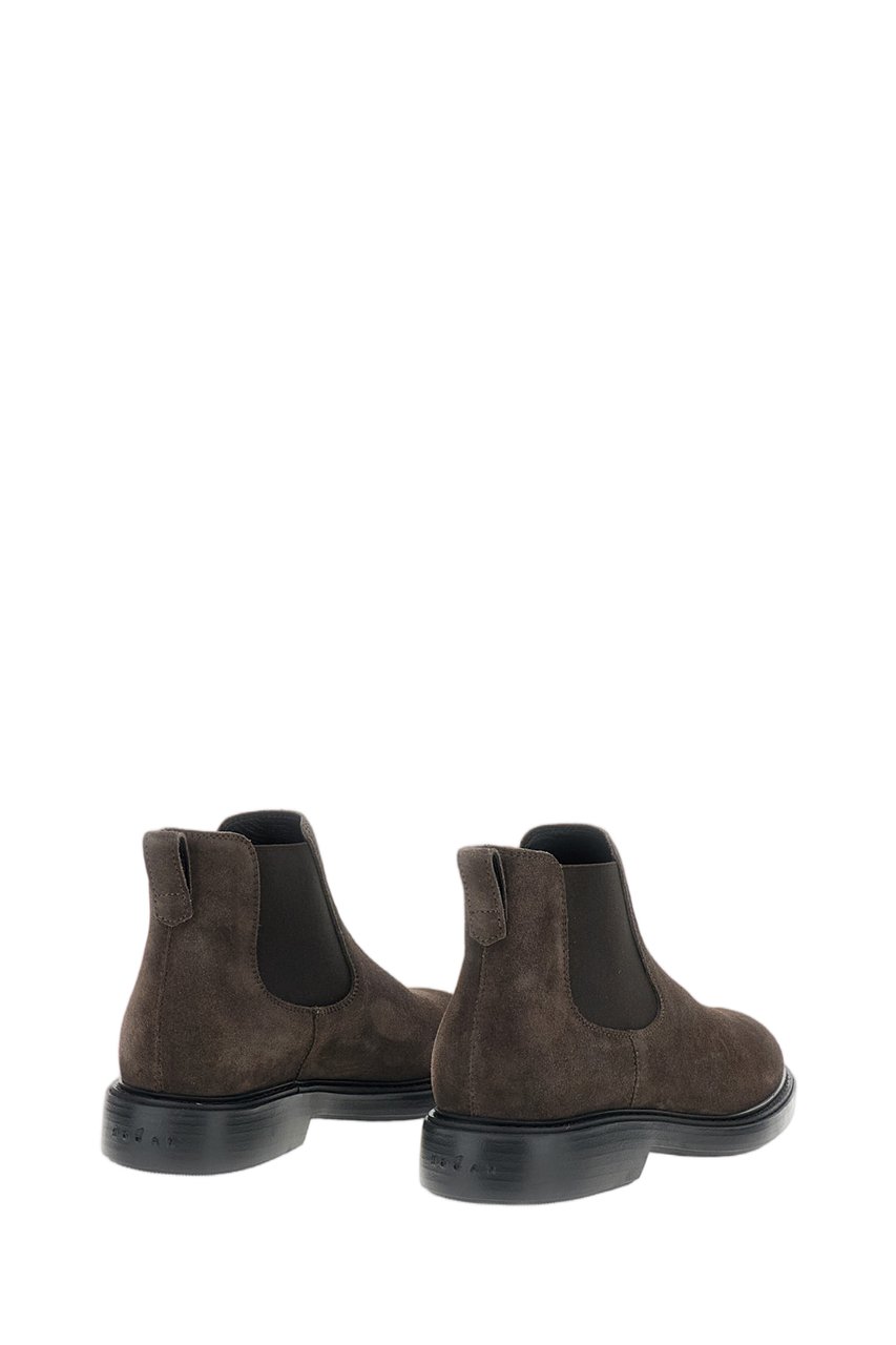 HOGAN Ankle Boots Crafted from Soft Suede Leather with Memory Foam Insole Bruin