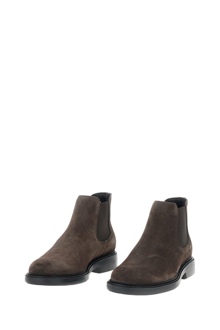 HOGAN Ankle Boots Crafted from Soft Suede Leather with Memory Foam Insole Bruin