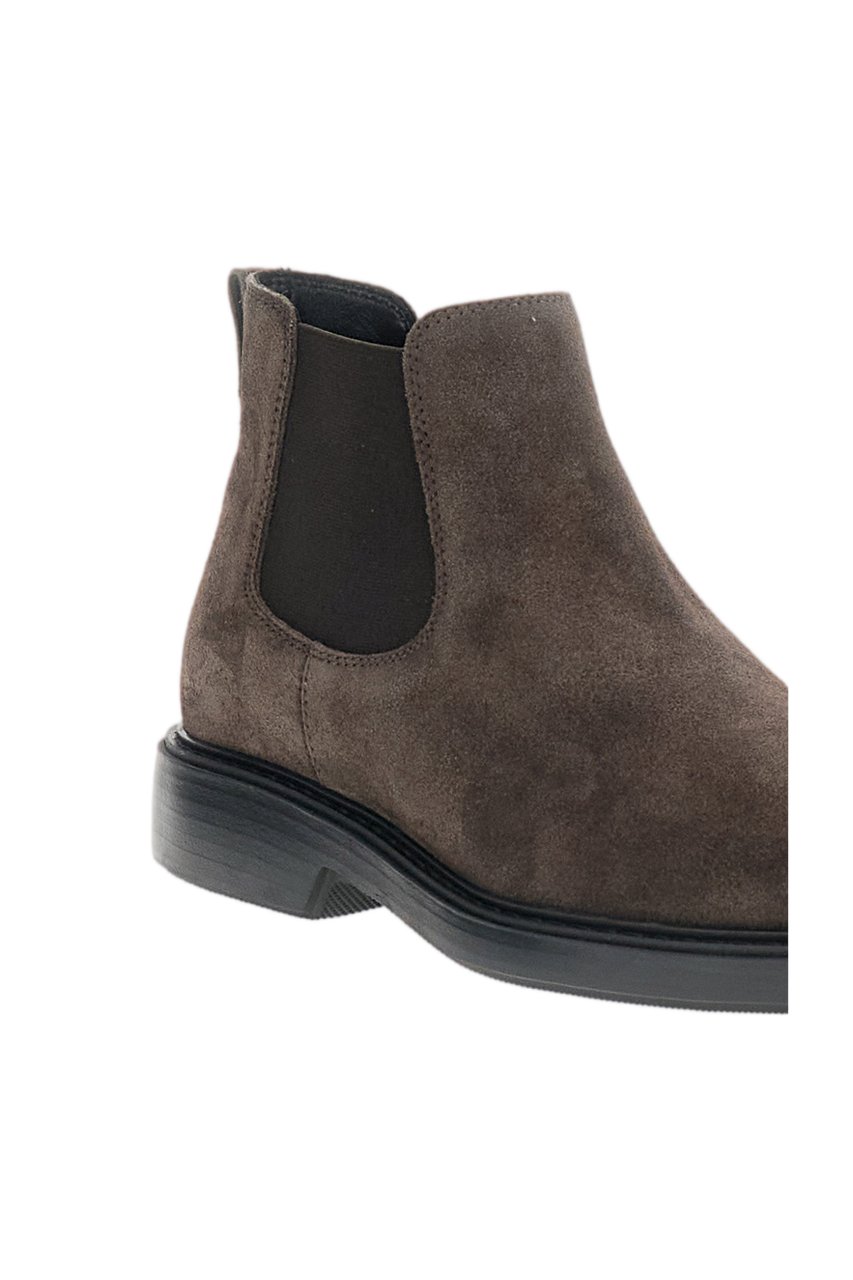 HOGAN Ankle Boots Crafted from Soft Suede Leather with Memory Foam Insole Bruin