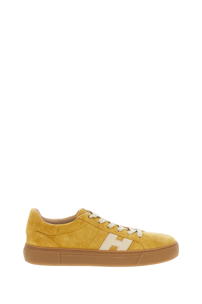 HOGAN Yellow Suede Leather Skater Sneakers Oranje