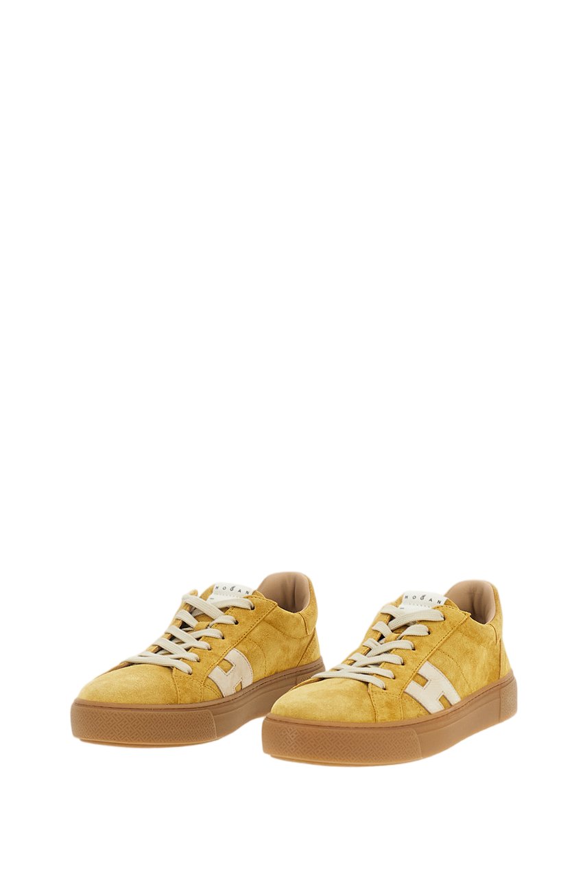 HOGAN Yellow Suede Leather Skater Sneakers Oranje