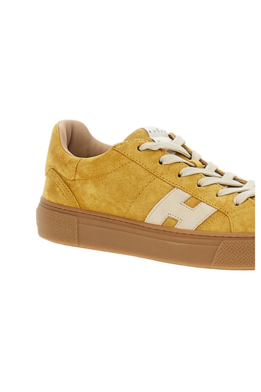 HOGAN Yellow Suede Leather Skater Sneakers Oranje