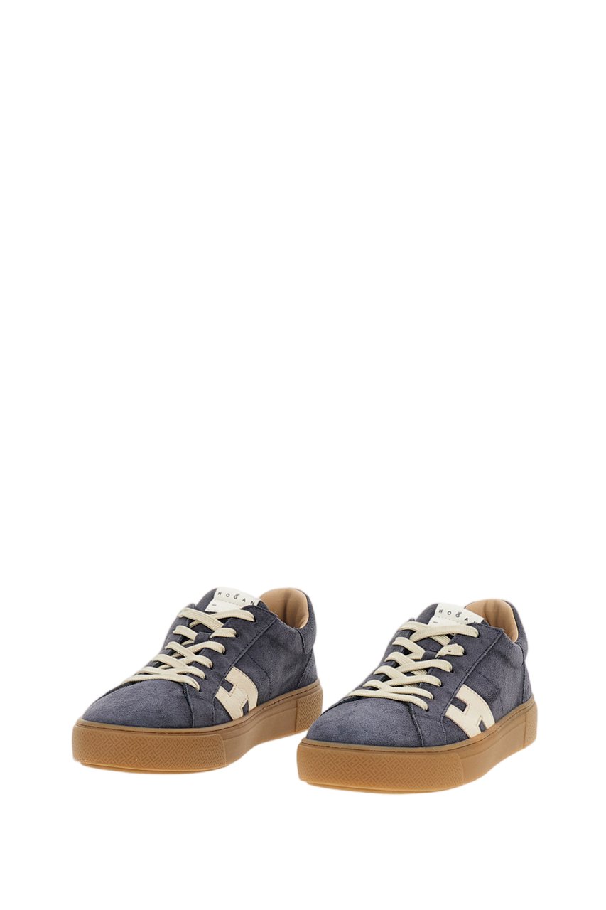 HOGAN Blue Suede Leather Skater Sneakers Blauw