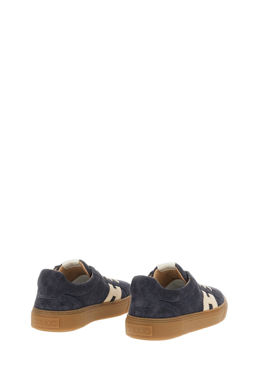 HOGAN Blue Suede Leather Skater Sneakers Blauw