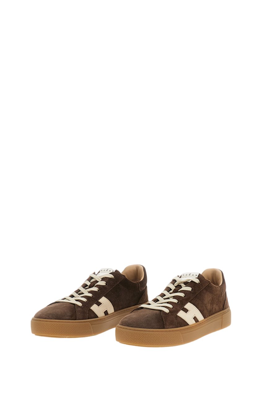 HOGAN Brown Suede Leather Skater Sneakers Bruin