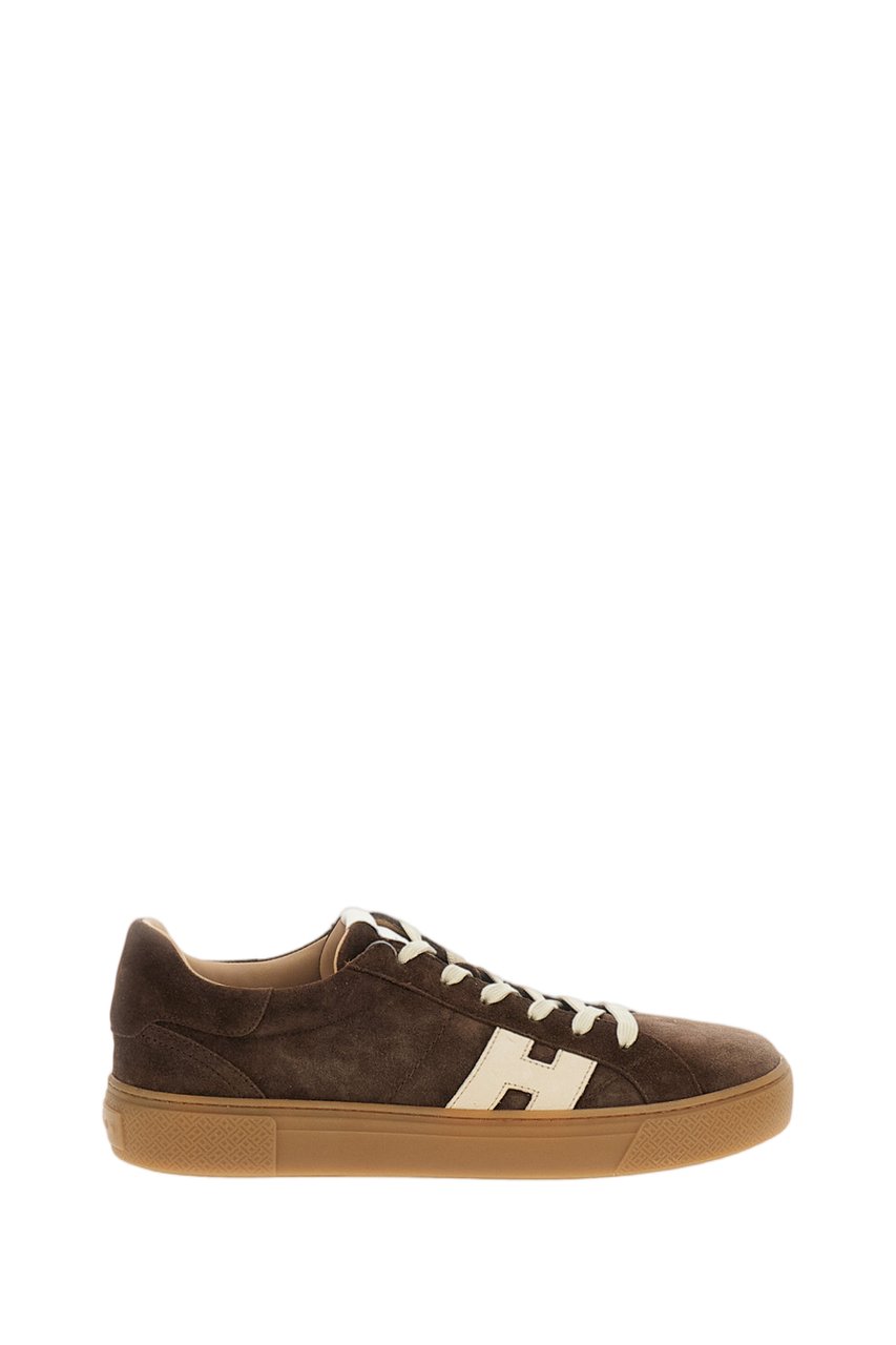 HOGAN Brown Suede Leather Skater Sneakers Bruin