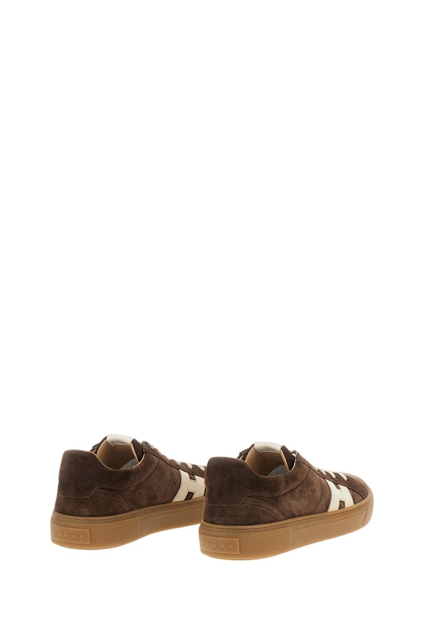 HOGAN Brown Suede Leather Skater Sneakers Bruin