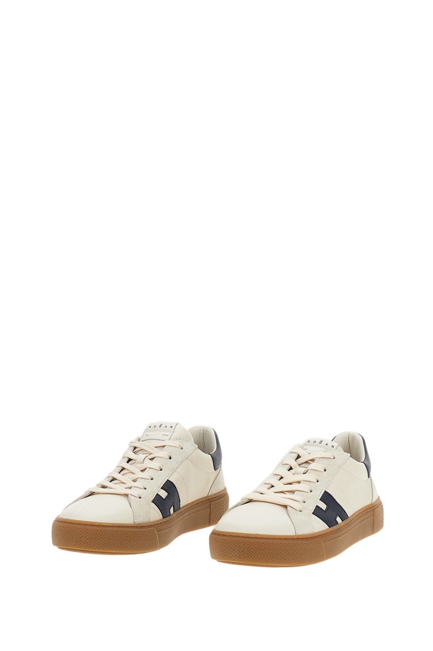HOGAN White H705 Allacciato H Sappa Suede Sneakers Wit