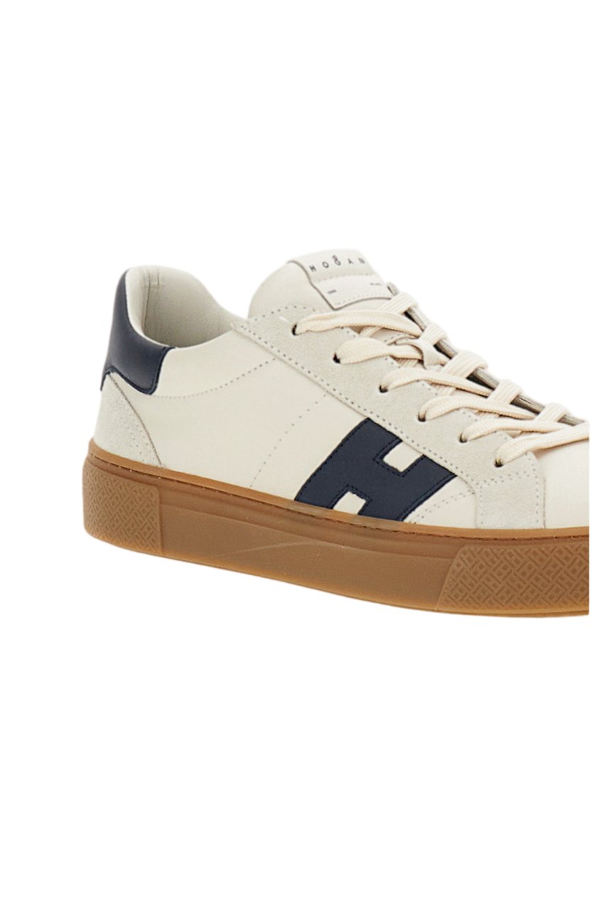 HOGAN White H705 Allacciato H Sappa Suede Sneakers Wit