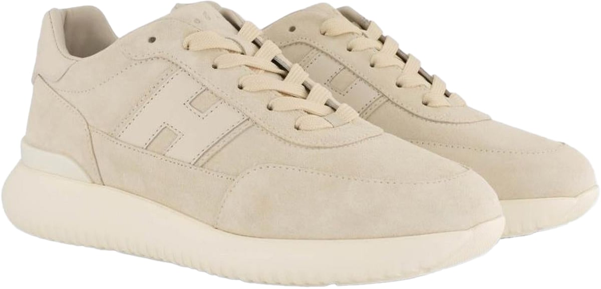 Hogan Heren H709 Allacciato H Banda Suede sneakers Wit