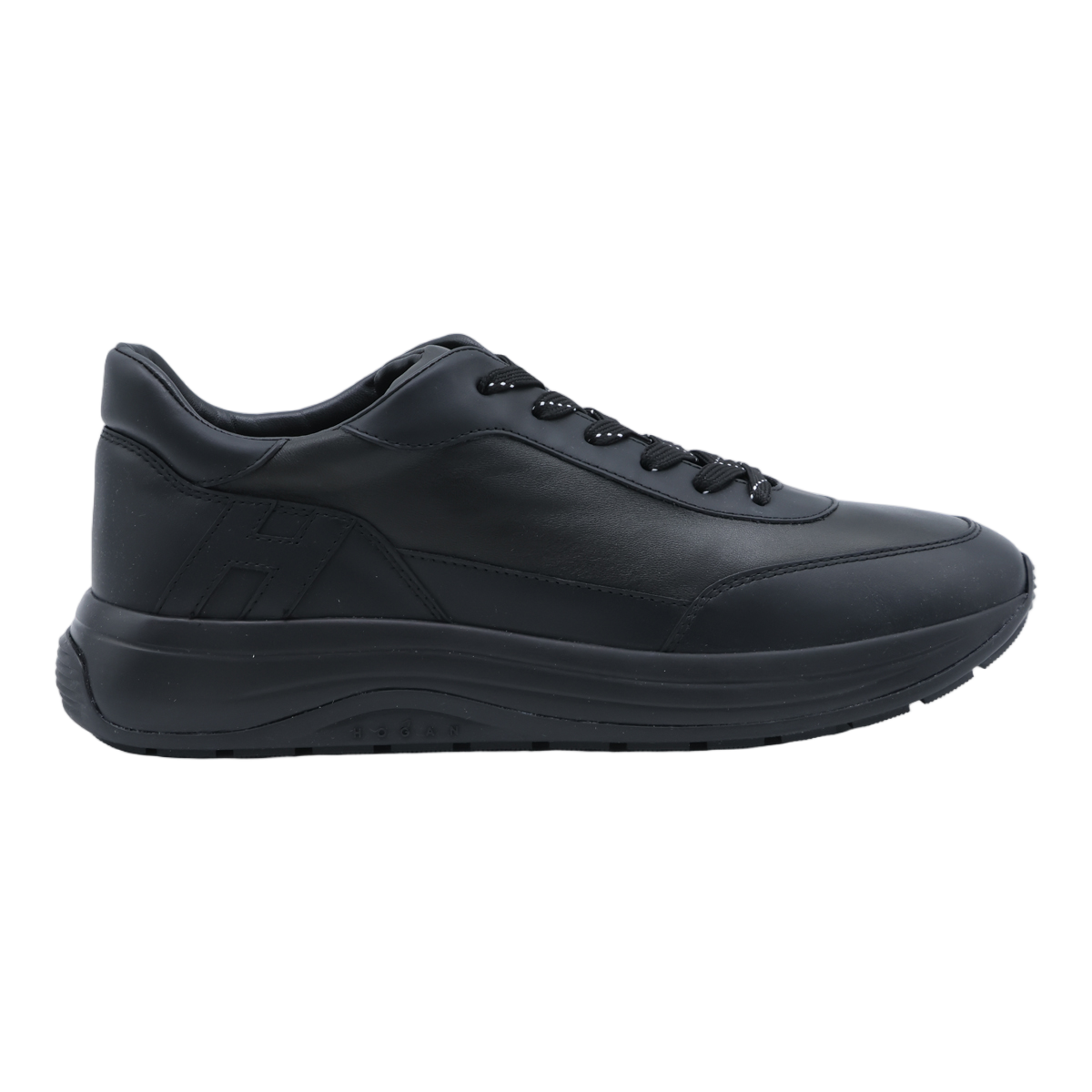 HOGAN Matte Finish Minimalist Sneakers with Cushioned Sole Zwart