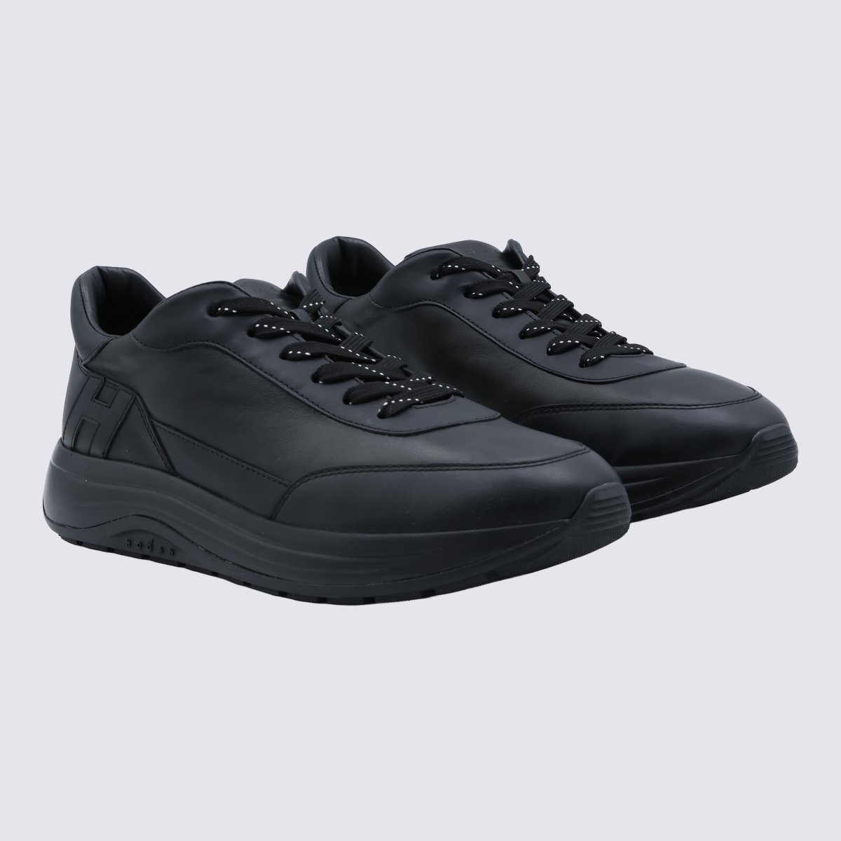 HOGAN Matte Finish Minimalist Sneakers with Cushioned Sole Zwart