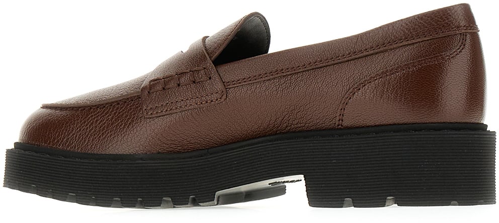 HOGAN HOGAN Brown leather loafers Bruin