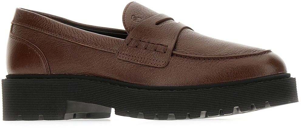HOGAN HOGAN Brown leather loafers Bruin