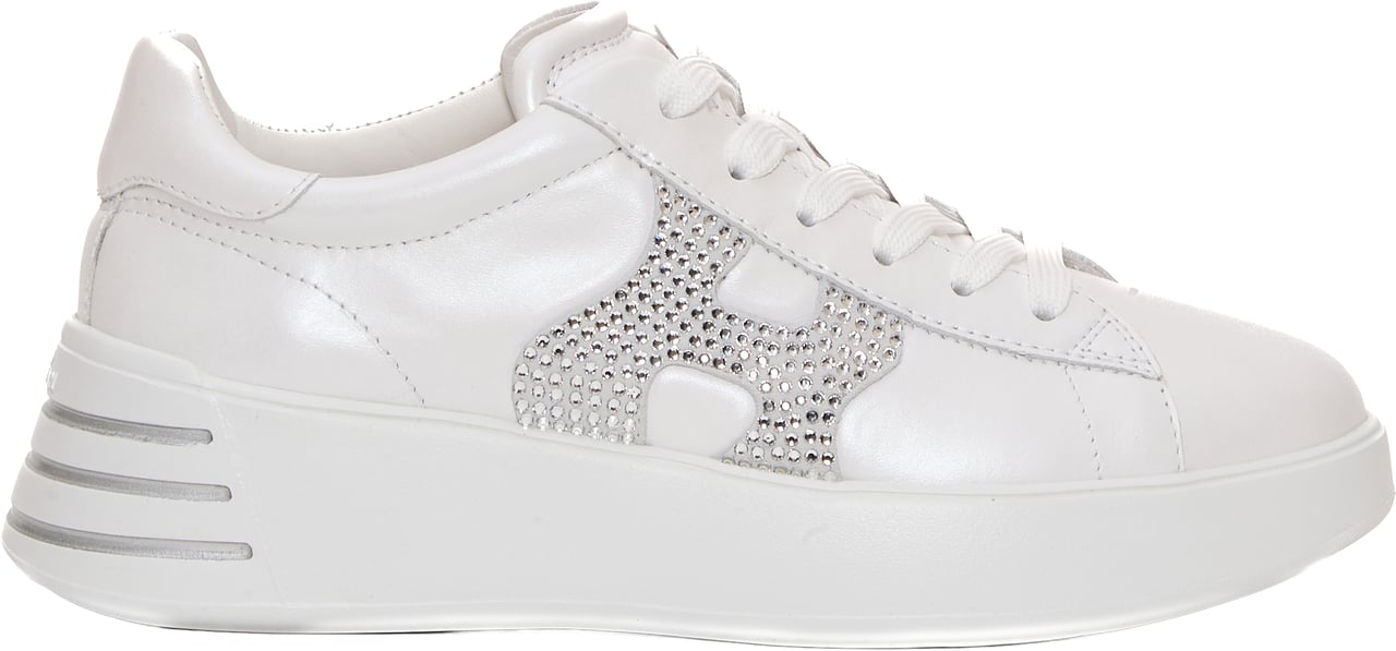 HOGAN Rebel Pelle Bianco E Strass Wit