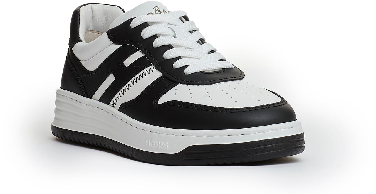 HOGAN Basket Pelle Bianco Nero Zwart