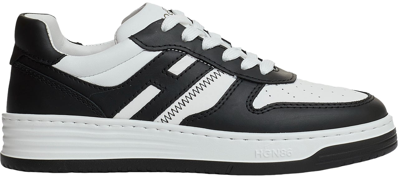 HOGAN Basket Pelle Bianco Nero Zwart