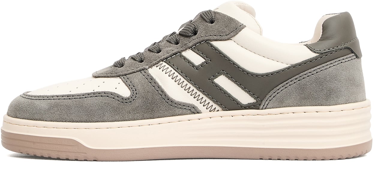 HOGAN Sneakers Basket Cam Grigio Pelle Bianco Grijs