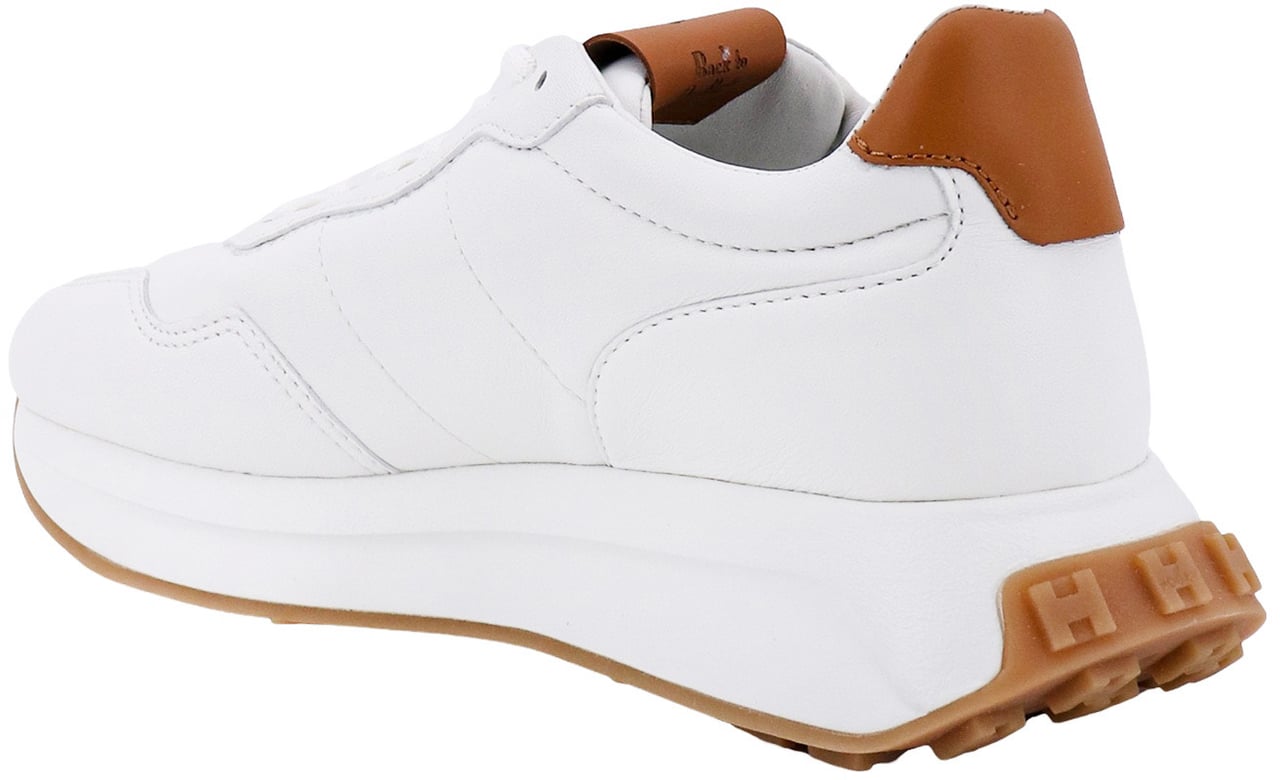 HOGAN Leather sneakers with contrasting profiles Wit