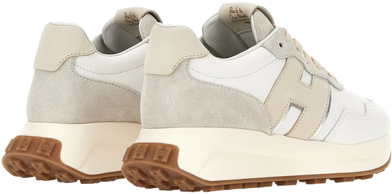 HOGAN Flat Shoes Bianco Ghiaccio Argento Wit