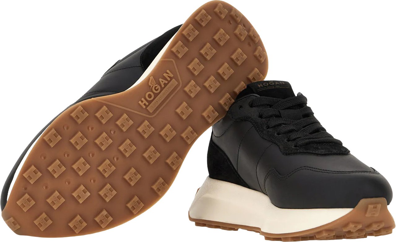 HOGAN Flat Shoes Nero Argento Zwart