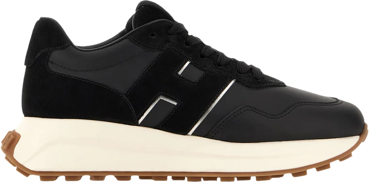 HOGAN Flat Shoes Nero Argento Zwart