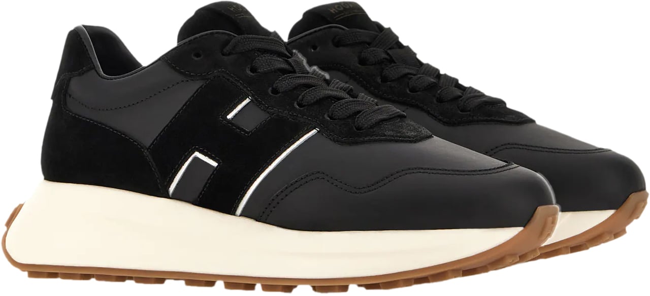 HOGAN Flat Shoes Nero Argento Zwart