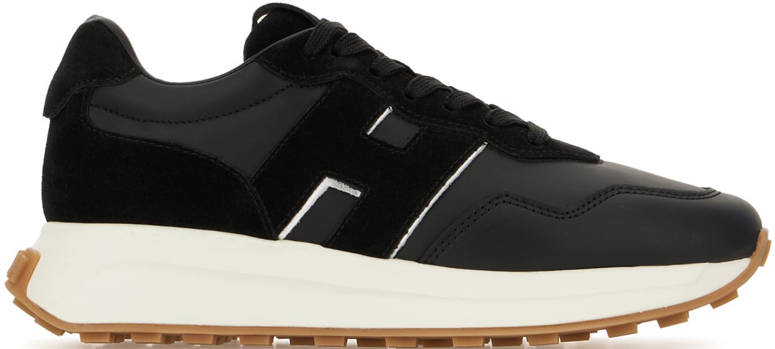 HOGAN HOGAN Black leather H641 sneakers Zwart