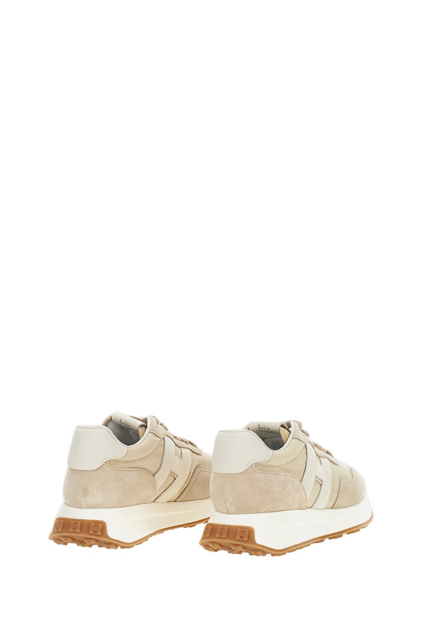 HOGAN Beige H641 Suede Panel Sneakers Neutraal