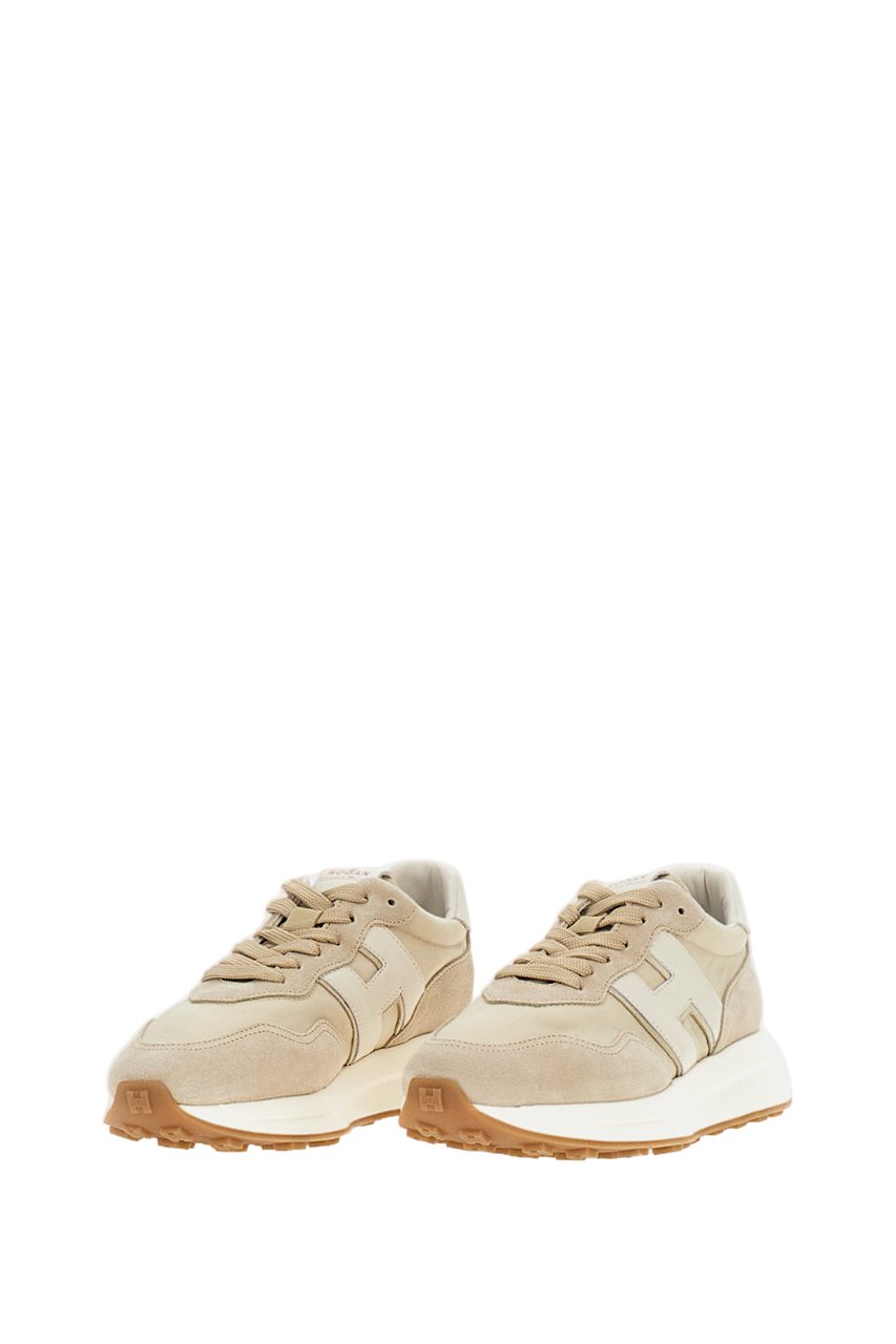 HOGAN Beige H641 Suede Panel Sneakers Neutraal