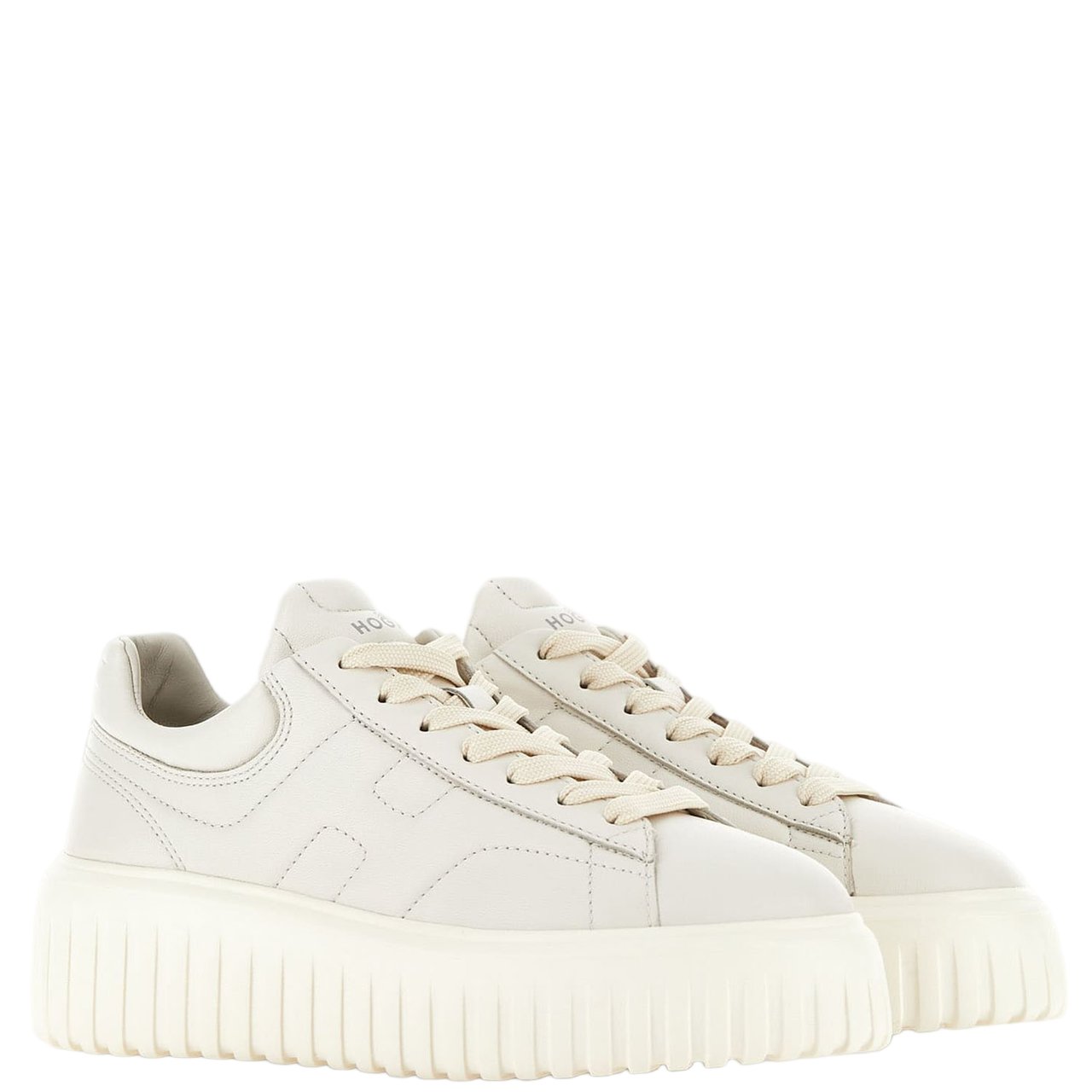 HOGAN H-Stripes Leather Sneakers Neutraal