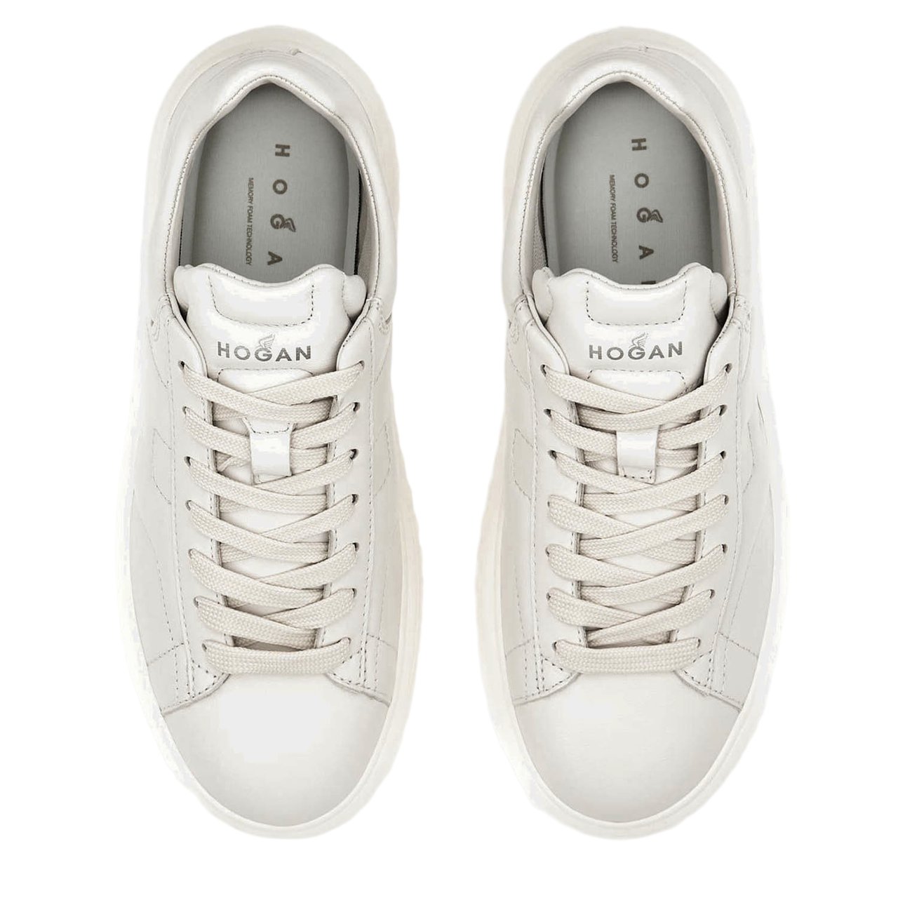HOGAN H-Stripes Leather Sneakers Neutraal